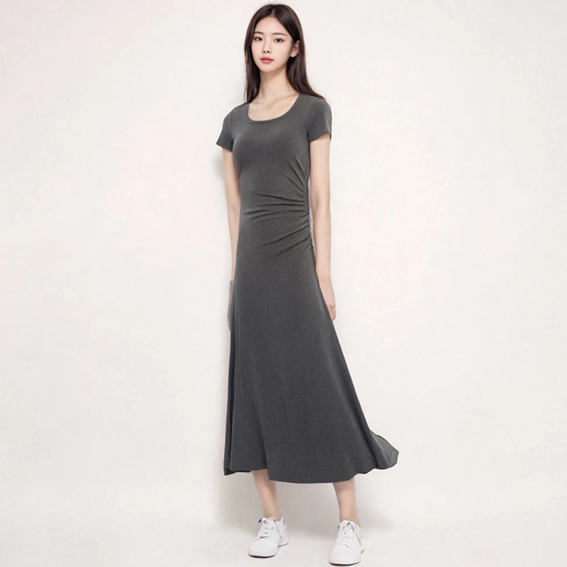 36637【Q系列】气质褶皱连衣裙DL20556