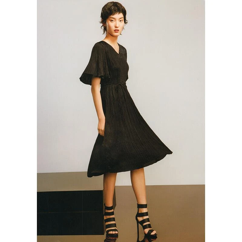 24253【然系列】V领收腰连衣裙RAX19251