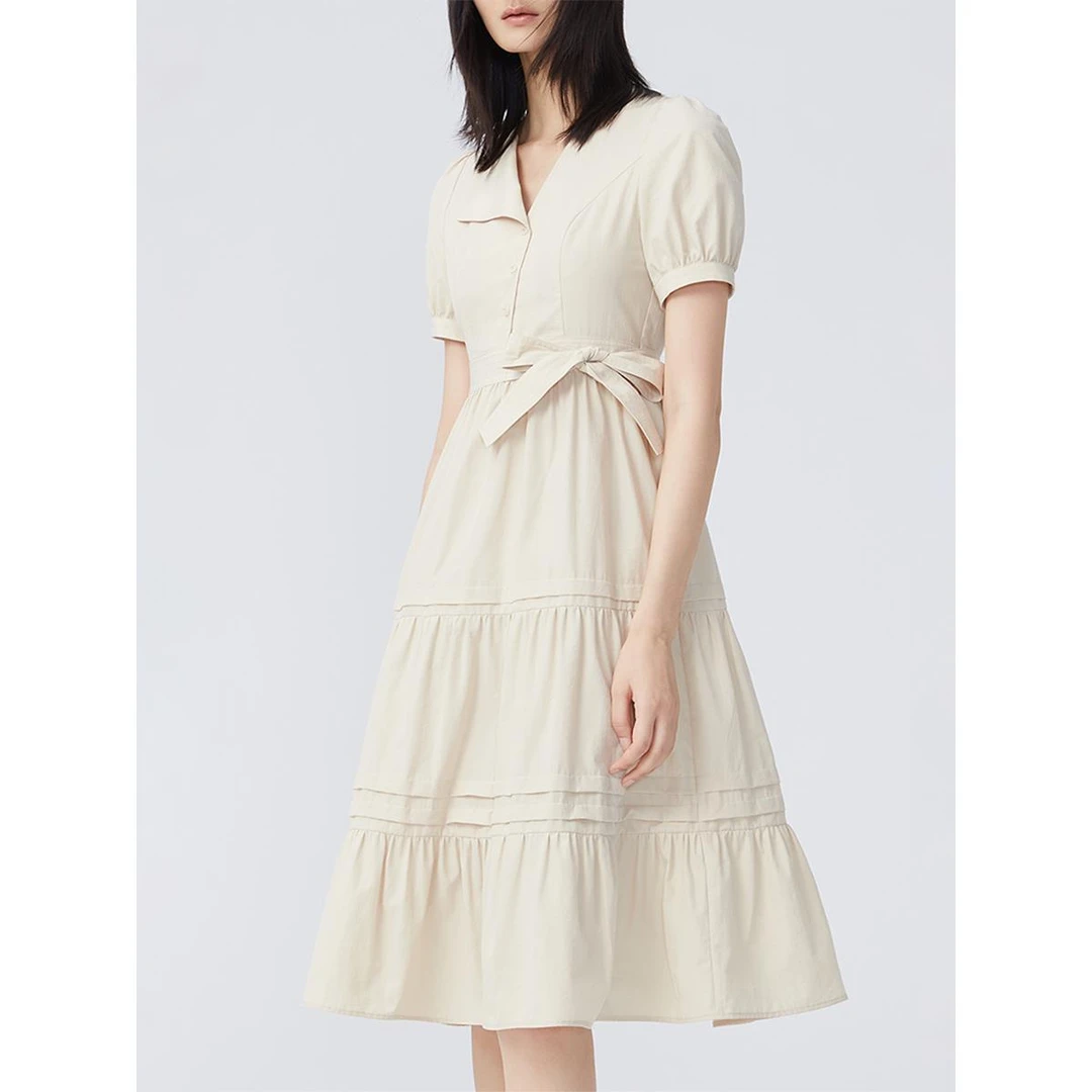 24460【MU系列】设计感收腰连衣裙22225250L3