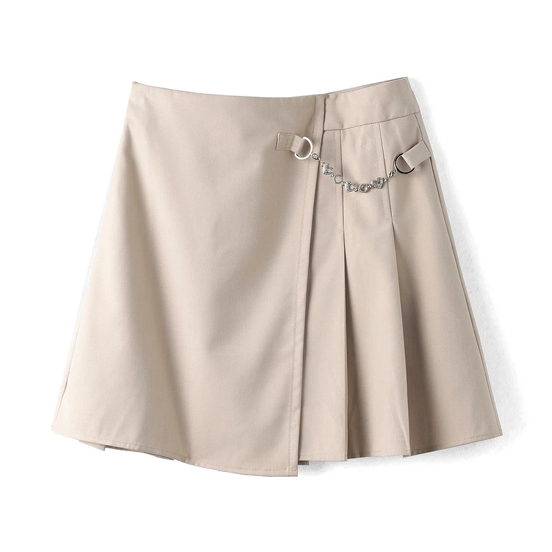 36247【S系列】百搭压褶设计感不规则半身裙23A11007