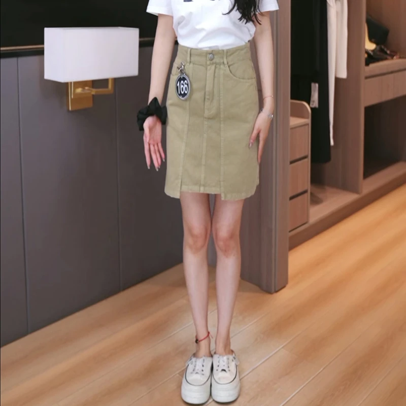 350567【她系列】学院牛仔短裙9301232