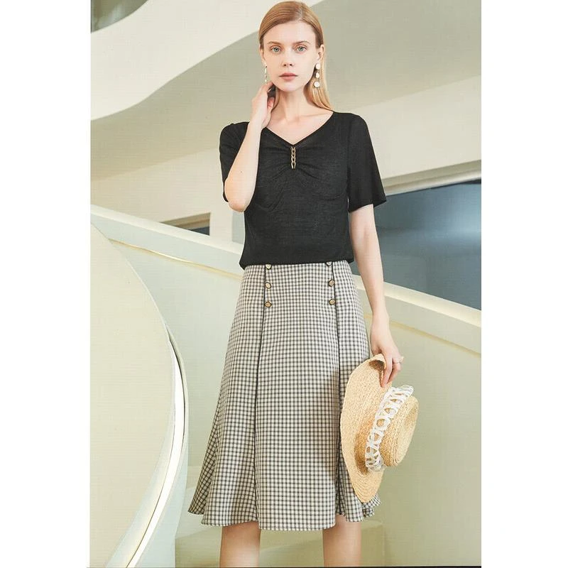 24262【红系列】气质复古半身裙X3163