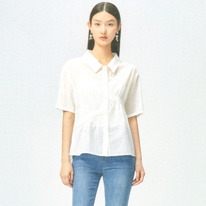 350592【羽系列】设计感轻薄元气衬衫短袖232S132
