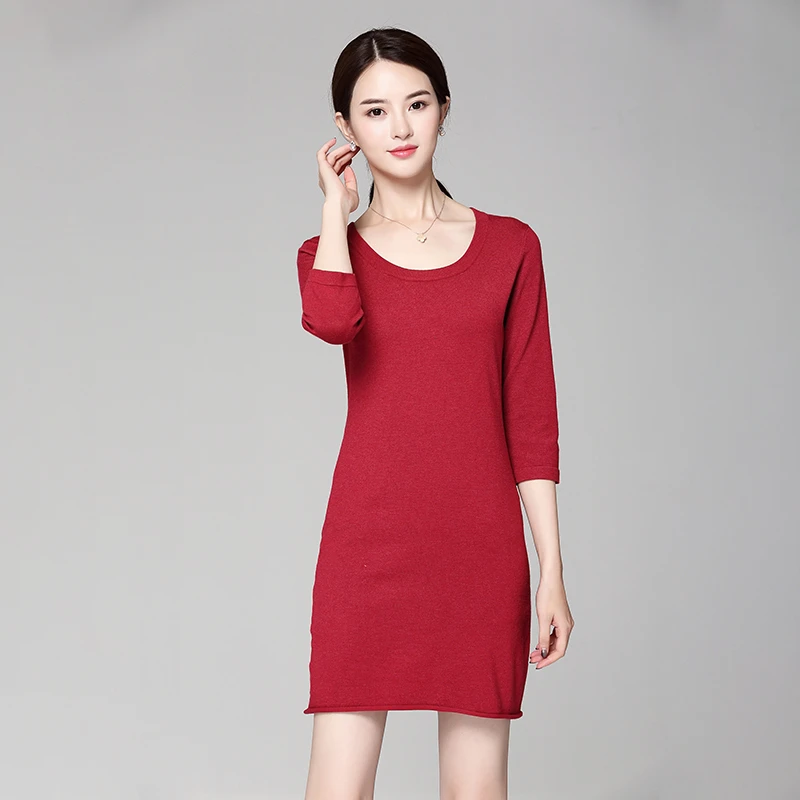 秋冬新款韩版中长款针织中袖毛衣女百搭慵懒风时尚设计感