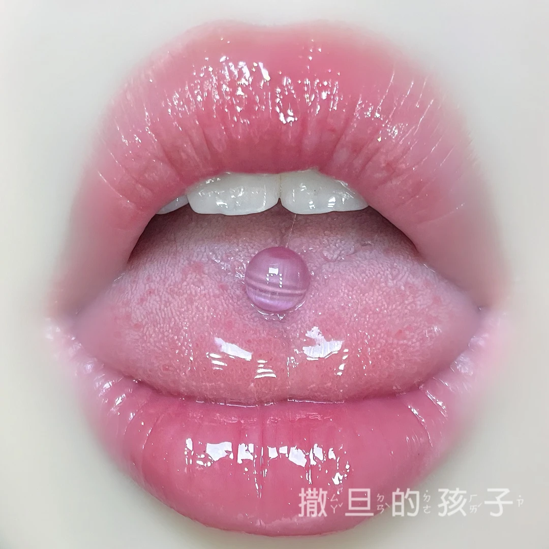 钛钢仿水晶耳饰 路雨凉 舌钉辣妹钛钢外螺纹舌环舌头钉 舌钉 穿刺