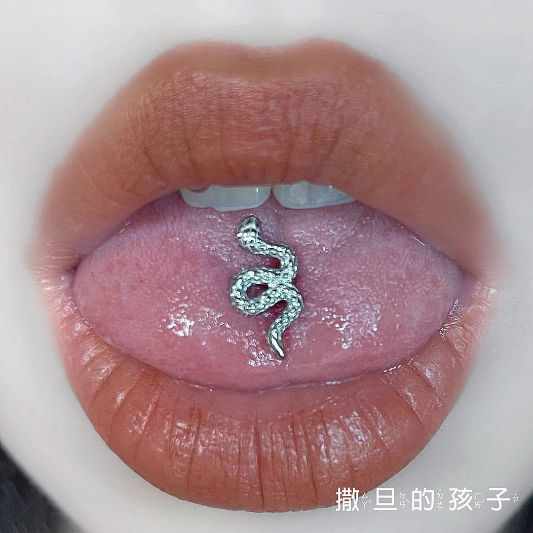 钛钢耳饰 撒旦野性的优雅舌钉钛钢舌钉环气质时尚百搭小众ins