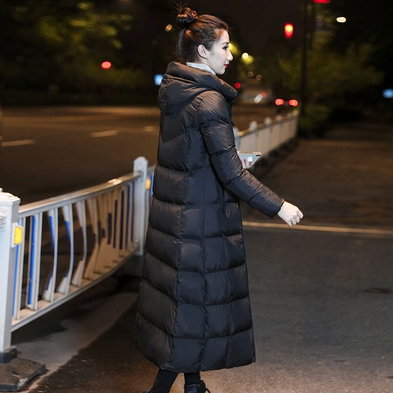 【反季清仓】欧雅欣羽绒服女冬季长款过膝羽绒羽绒连帽加厚