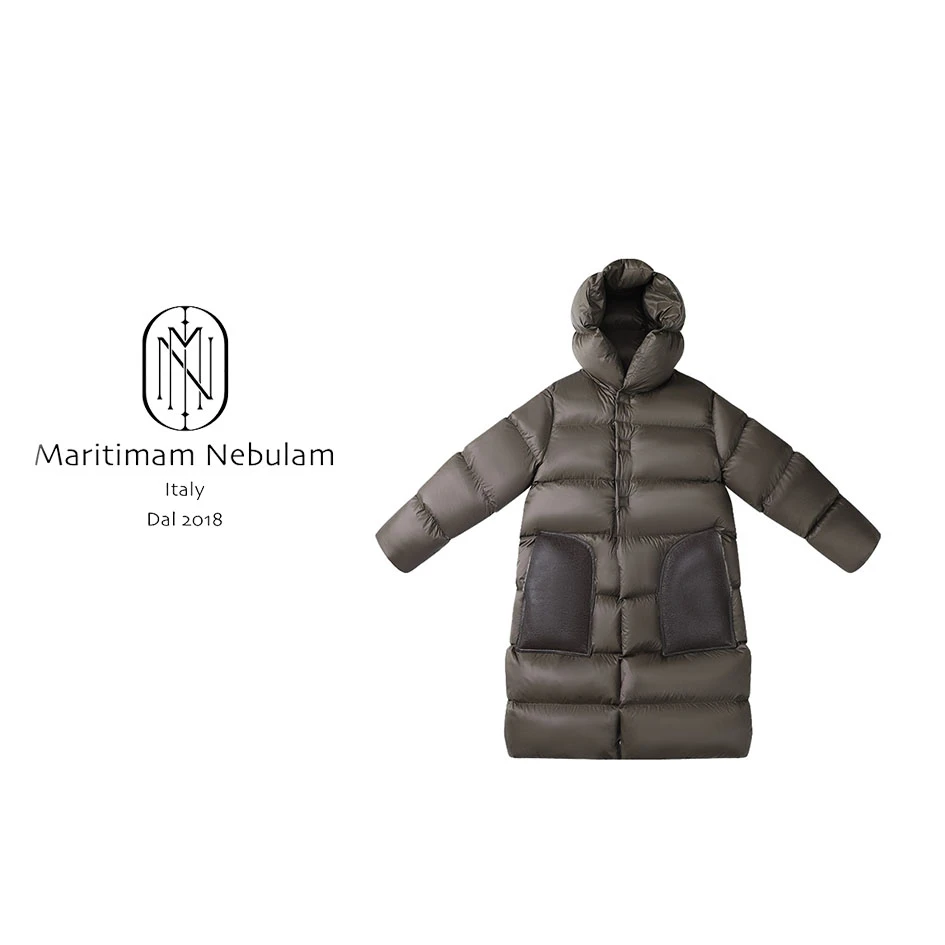 MN“冰岛冬日”90绒保暖连帽长款羽绒服 SZ872