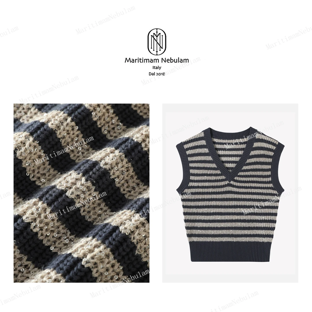 Maritimam Nebulam 横条显瘦纹针织背心 SZ557