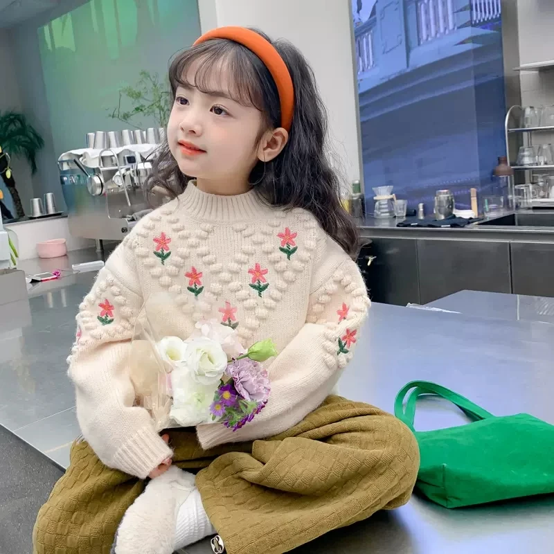 女童毛衣2025新款秋冬装儿童装套头内搭针织衫洋气宝宝毛衣女童