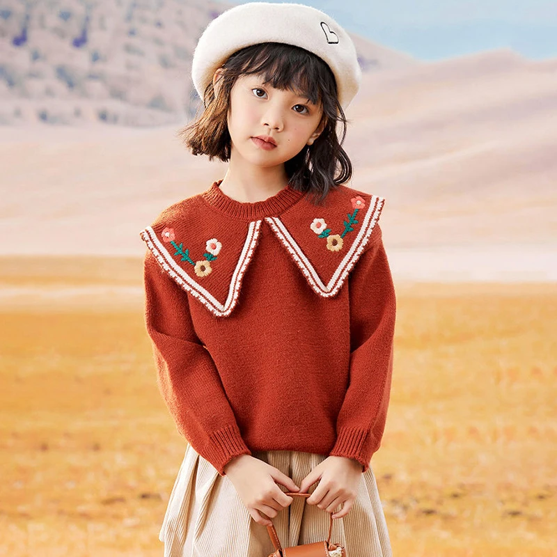 女童毛衣针织打底衫秋冬新款加绒加厚冬季小女孩洋气宝宝上衣儿童