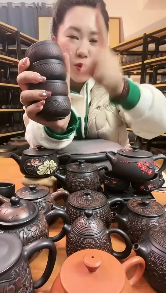 【闪购商品】陶瓷壶跳叨 品茗杯 拍1发4