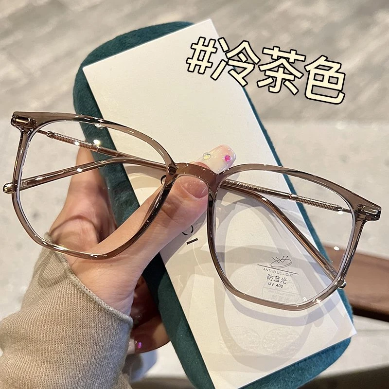 超轻近视眼镜框女网上可配度数镜片素颜圆脸韩版冷茶色眼睛镜架潮