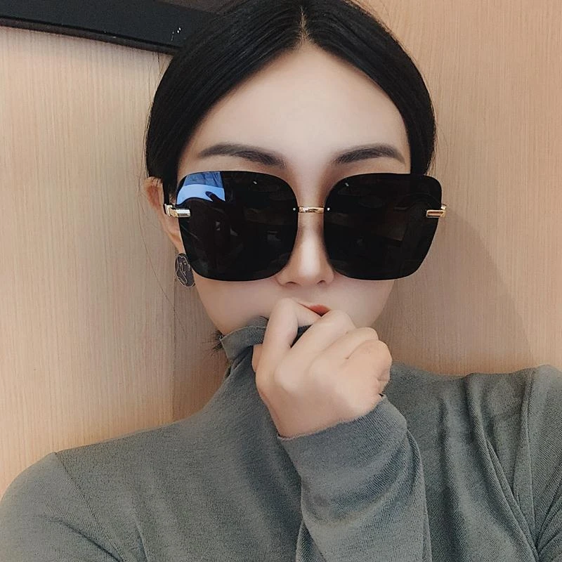 韩国大方框秋冬款黑色偏光墨镜女大脸圆遮阳防晒太阳镜简约眼镜潮