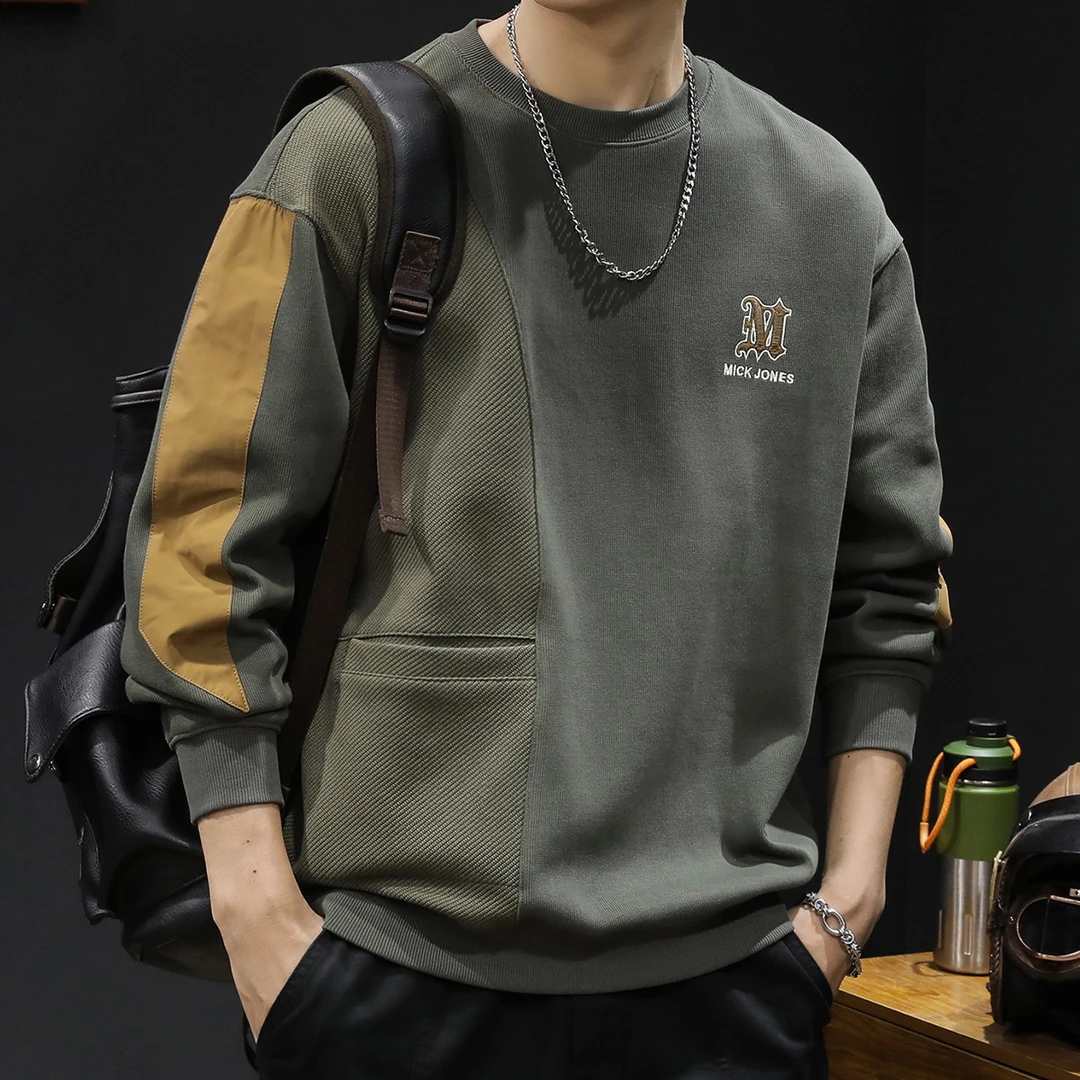 美式高端卫衣男士长袖潮流宽松秋季圆领时尚百搭休闲大码套头上衣