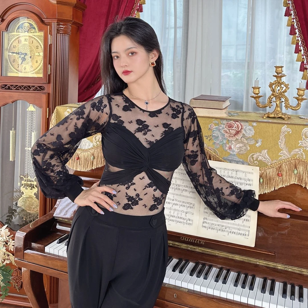 T&M Dancewear ｜曼纱华｜优雅气质摩登舞上衣