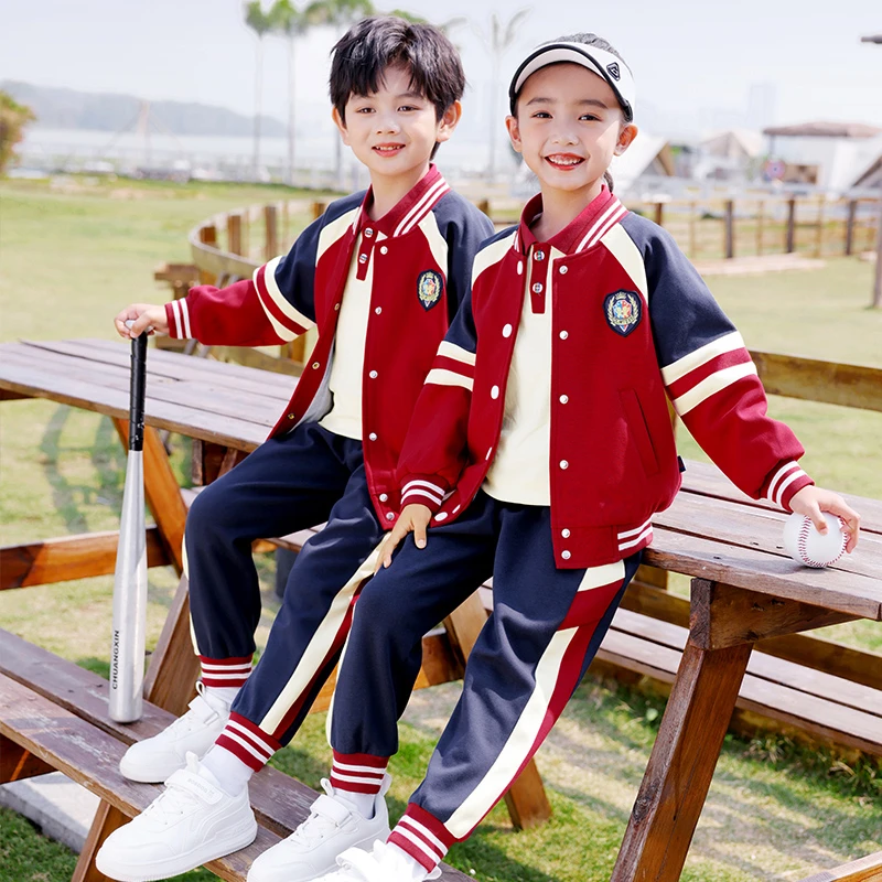 幼儿园园服春秋装红色运动会班服男女儿童秋季小学生校服学院风