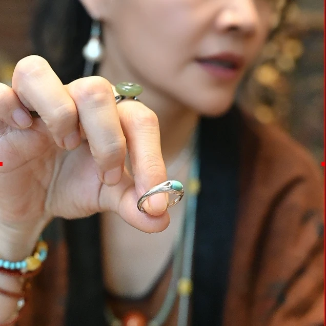925银珐琅戒指 茶语心饰分享马尾戒