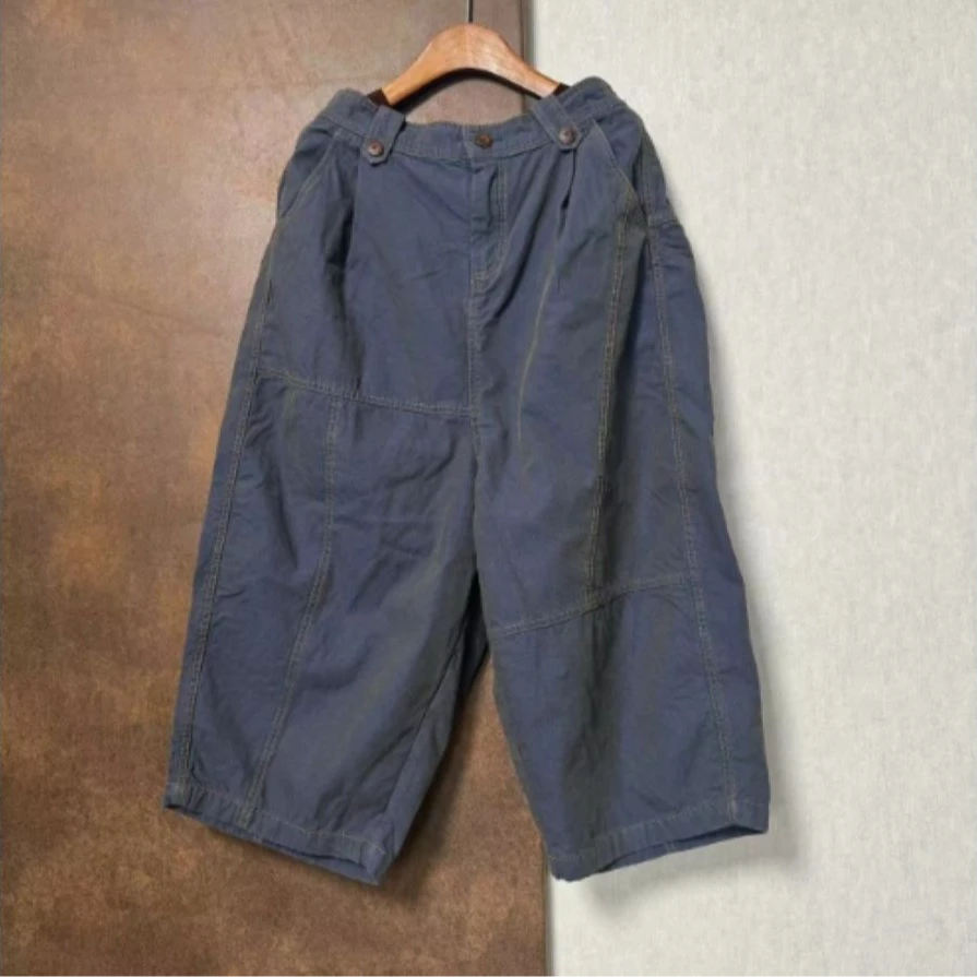 茶语-忆古双层色织内里印花休闲裤-240817