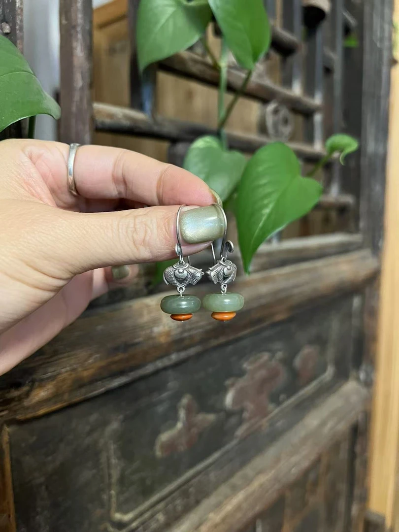 925银珐琅耳饰 茶语-小马当先耳挂