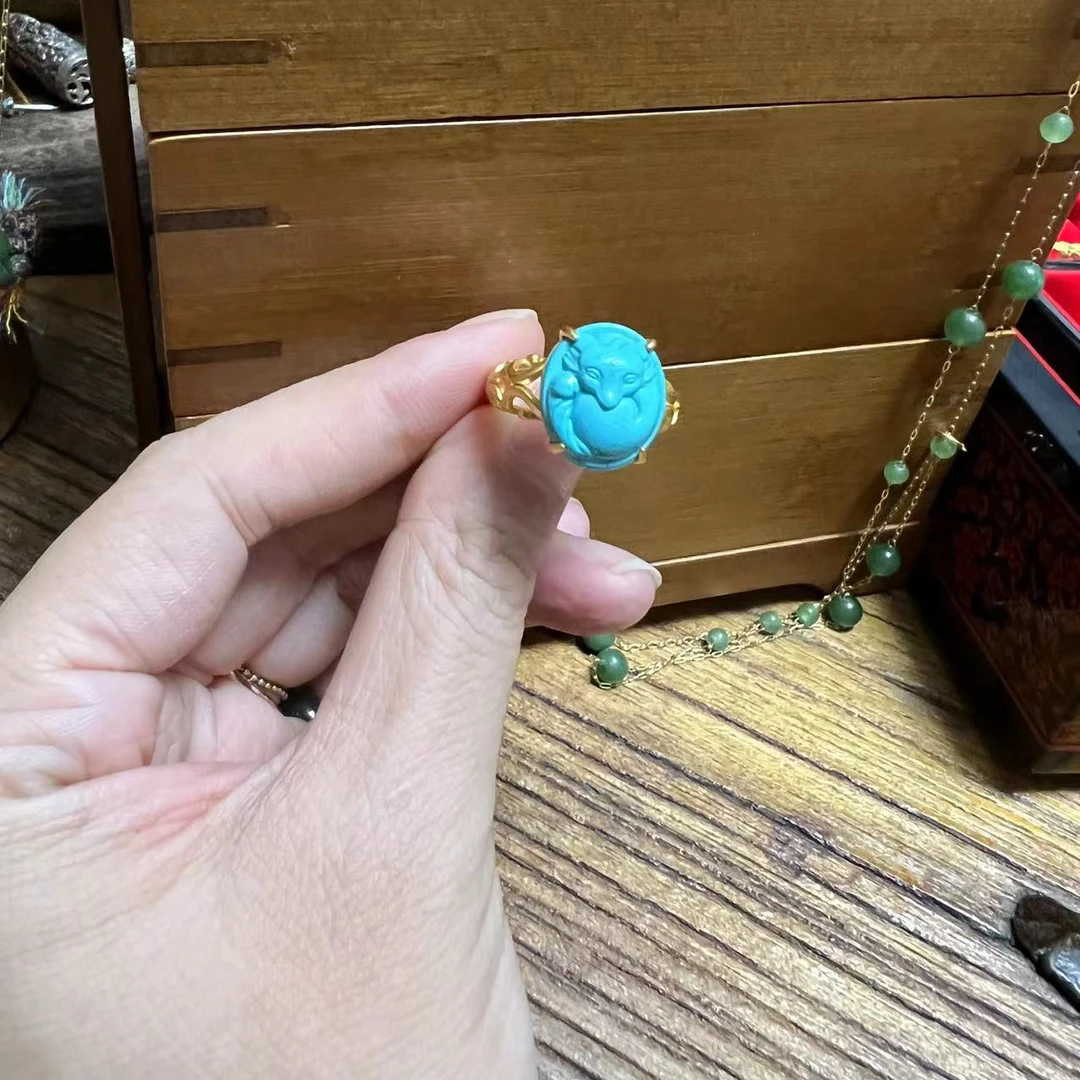 925银珐琅戒指 茶语-狐狸戒指（颜色多样性）