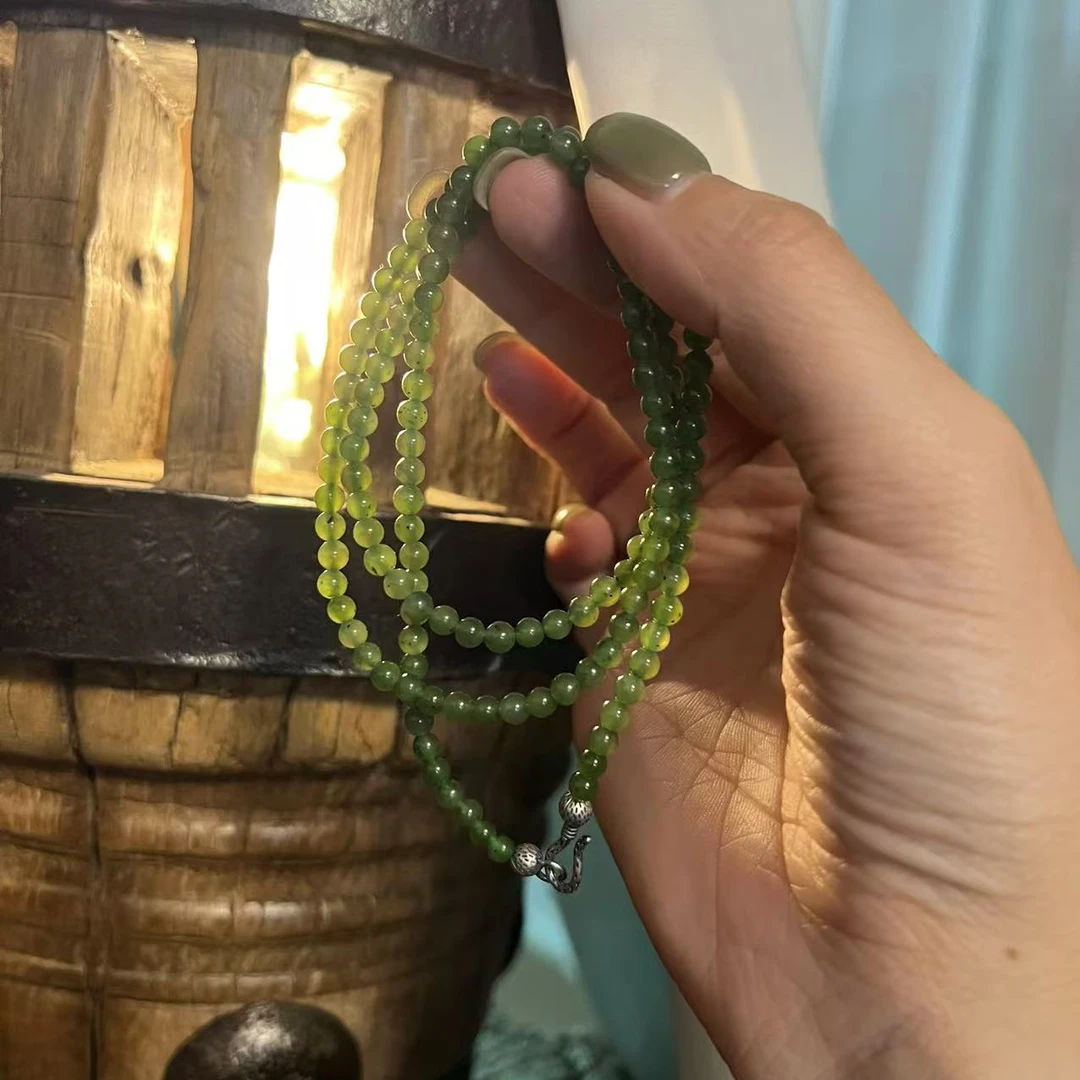 925银珐琅手链 茶语-邻家小女三圈多用小米串-4mm