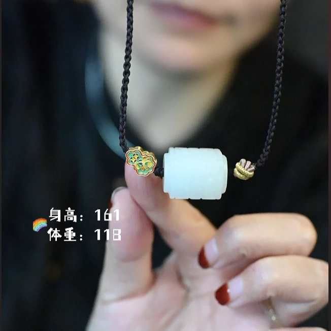 吊坠925银珐琅 茶语小苑-回纹方糖吊坠项链