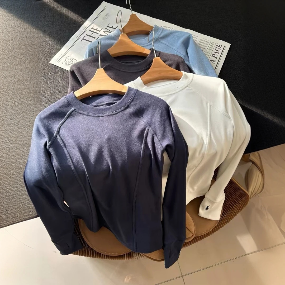 RL同款小马刺绣立体剪裁秋冬双面绒打底衫半高领长袖T恤