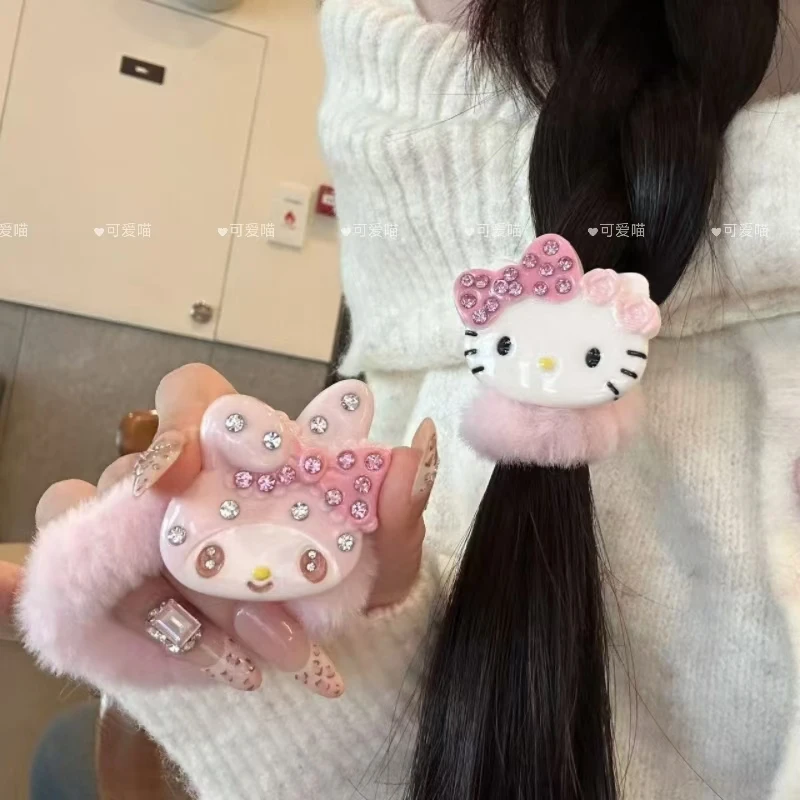 头绳发圈甜美心发饰新款美乐蒂百搭学生KT猫秋冬皮筋马尾少女