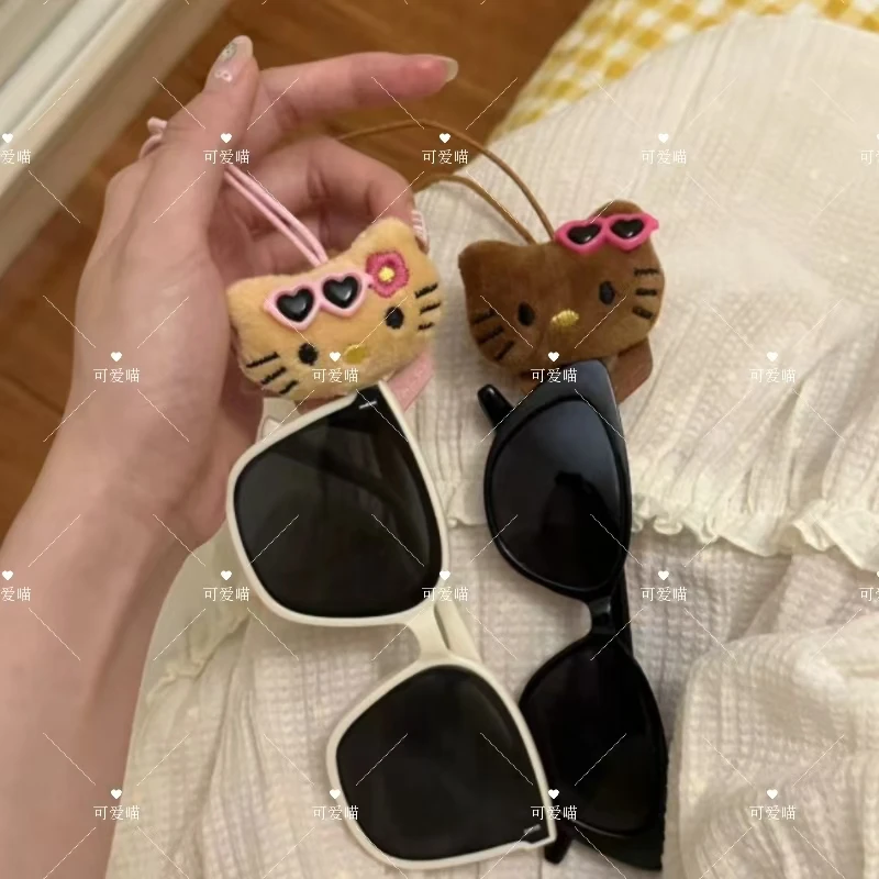 小众kitty凯蒂猫便携式挂脖眼镜绳子ins太阳镜墨镜挂绳链条可调节