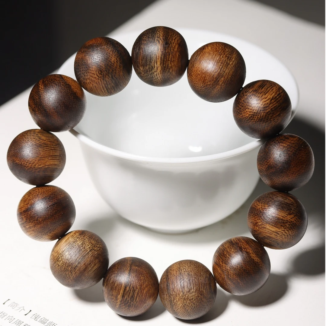 沉香木沉香九分沉老料18mm沉香手串花香蜜香越南软丝沉香