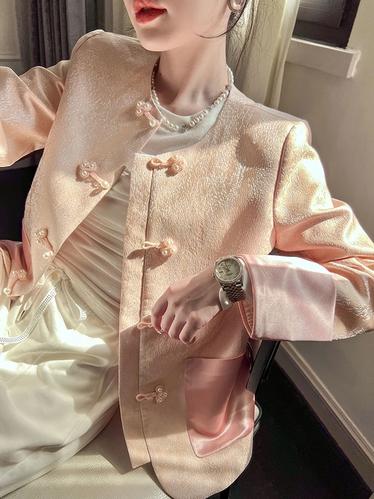 现货 轻奢新国风白玉梨花刺绣名媛短外套女新款2025中式