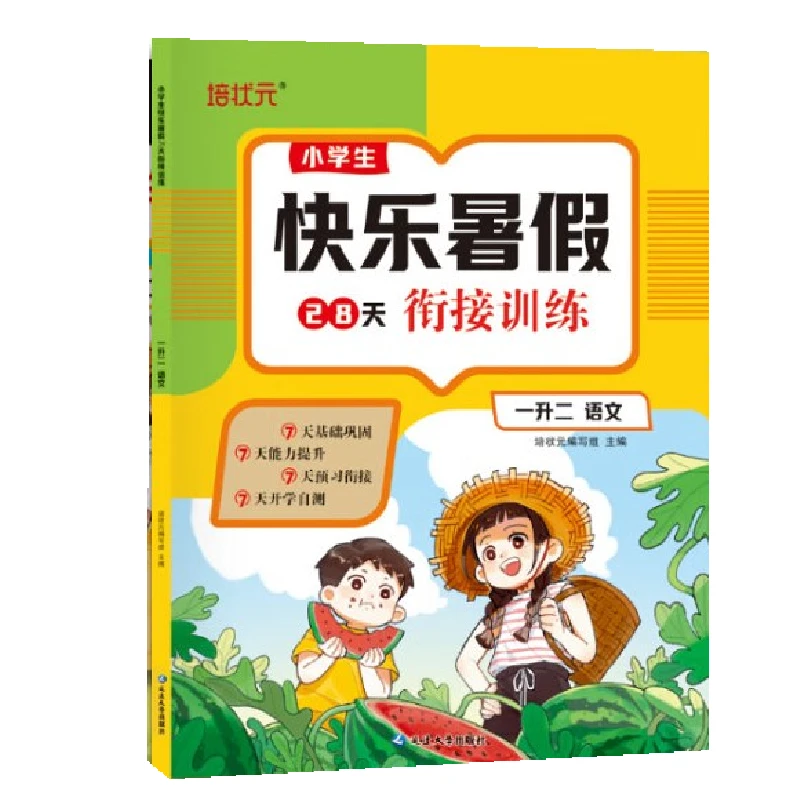 正版小学生快乐暑假28天衔接训练一升二升三语文数学专项训练书