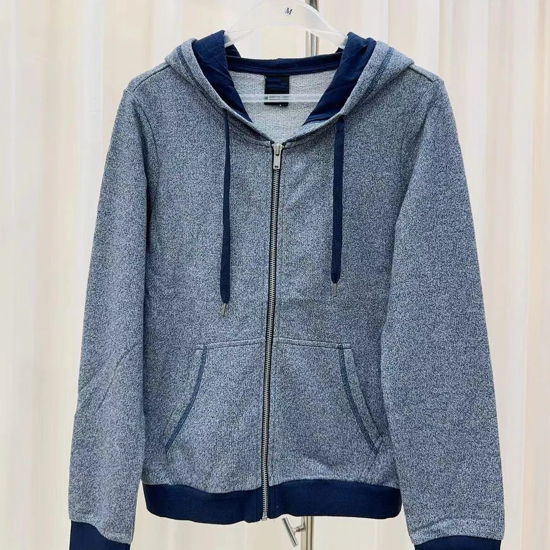 【墨琼】“拼手速”双色针织连帽外套 7455