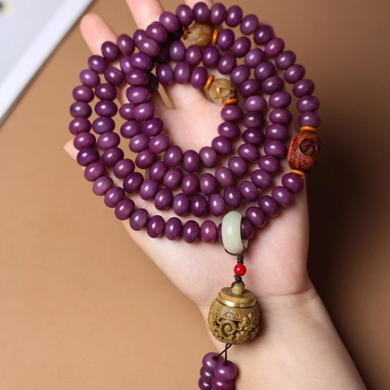 【紫气东来遇贵人】玉化高抛紫玉菩提根8/11mm男女款好物推荐手串