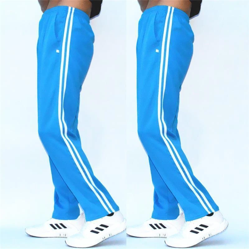 天蓝色校服裤初高中小学生男女浅蓝色运动裤直筒裤两道杠校裤秋季