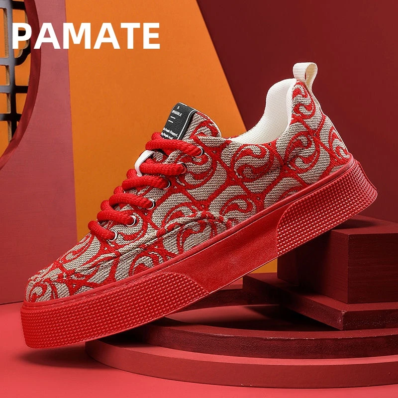 【龙年国潮款】男士新款百搭印花潮流休闲男鞋时尚软底透气布潮鞋