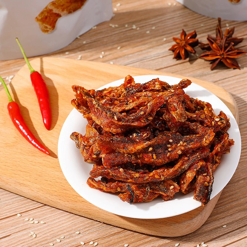 【6袋】即食香辣鳕鱼皮鱼干蜜汁即食小吃零食鱼皮解馋.