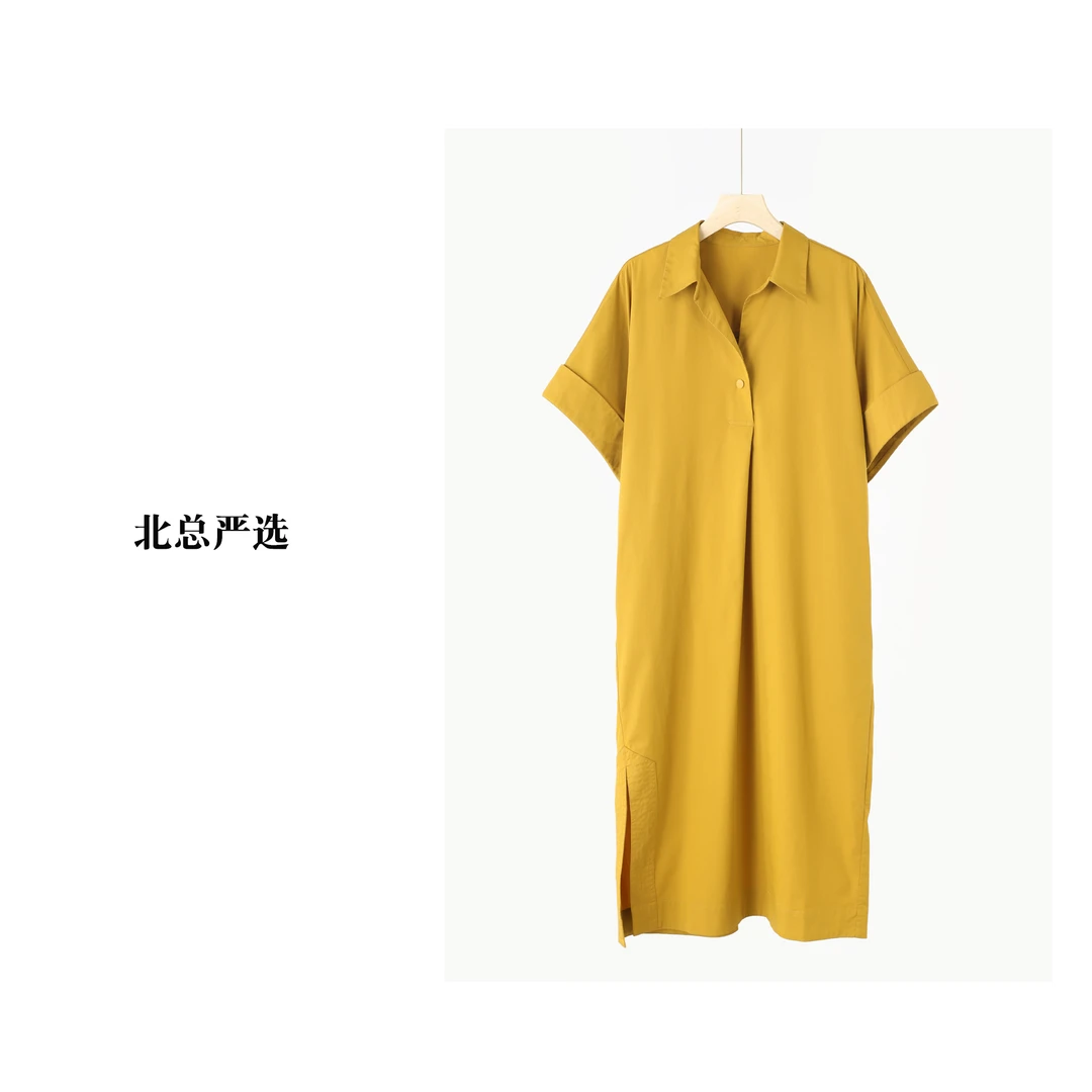 【北总严选】帕迪恩宽松显瘦侧开叉POLO领连衣裙451328
