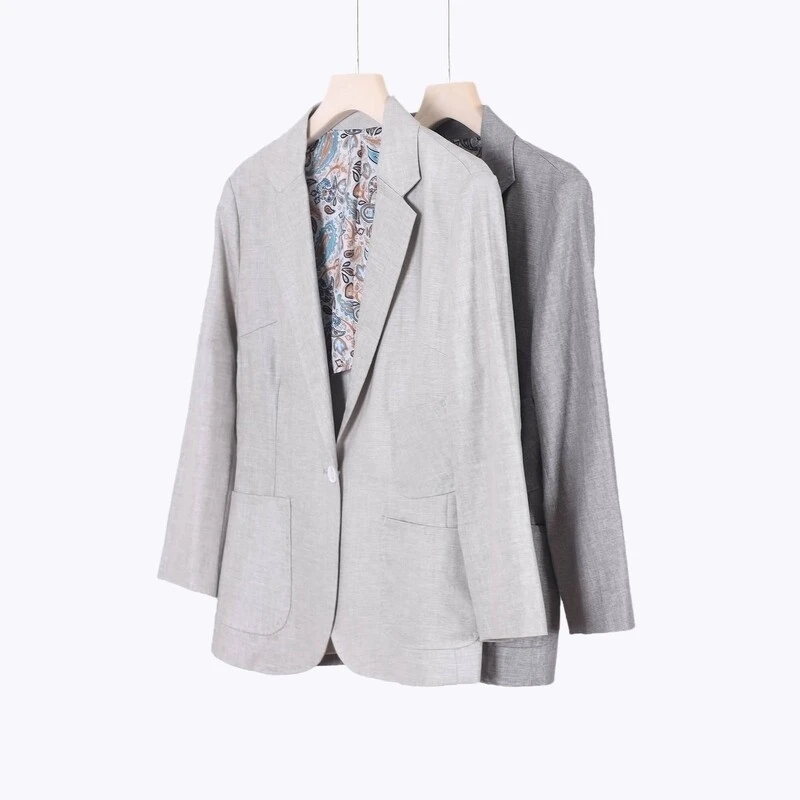 029【年末狂欢】气质色织麻西装外套1648