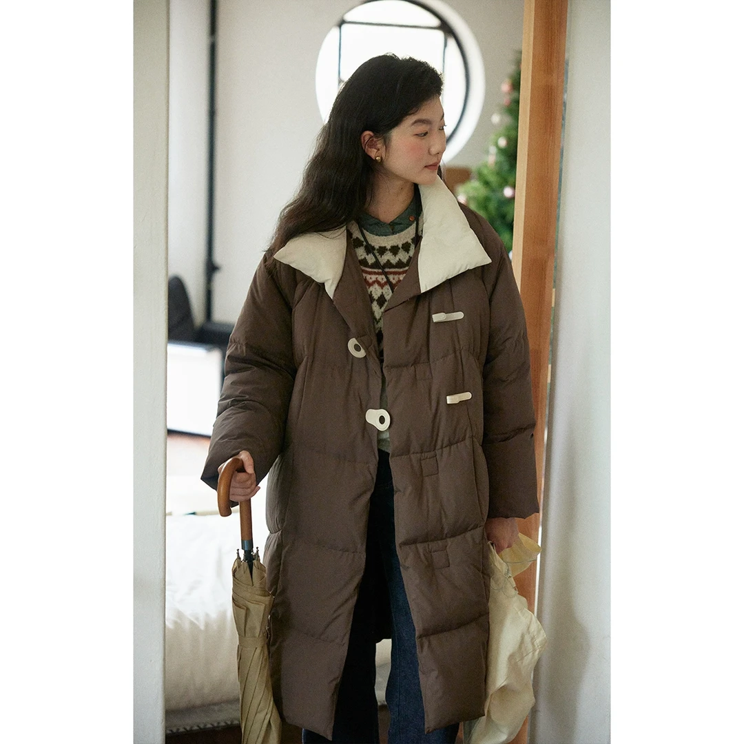 solighter 90白鸭绒皮袢磁吸云朵羽绒服女冬5H1212Y02A3