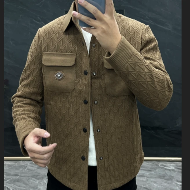 【素诚服装】2024男士秋冬季简约时尚百搭修身翻领休闲羽绒服夹克