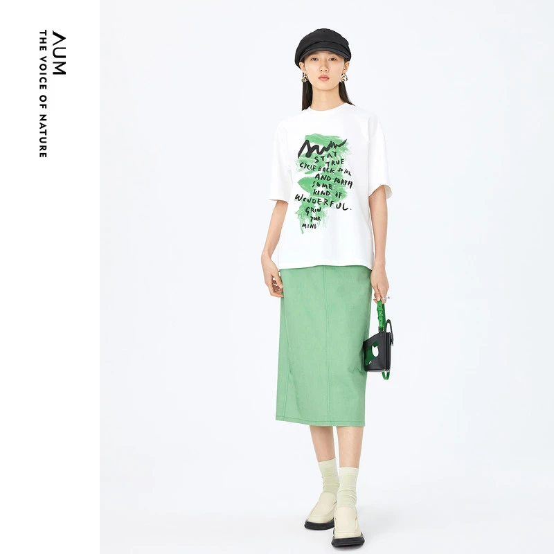 AUM/噢姆百搭春夏印花圆领T恤M1DE22067