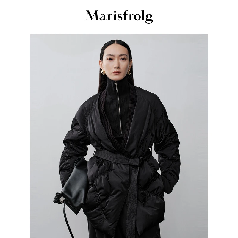 Marisfrolg玛丝菲复古时尚休闲冬季加厚尔保暖羽绒服AADE4713Y
