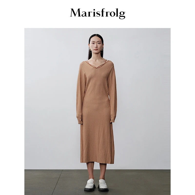 Marisfrolg玛丝菲尔显瘦时尚宽松长袖连衣裙A1DE3832M