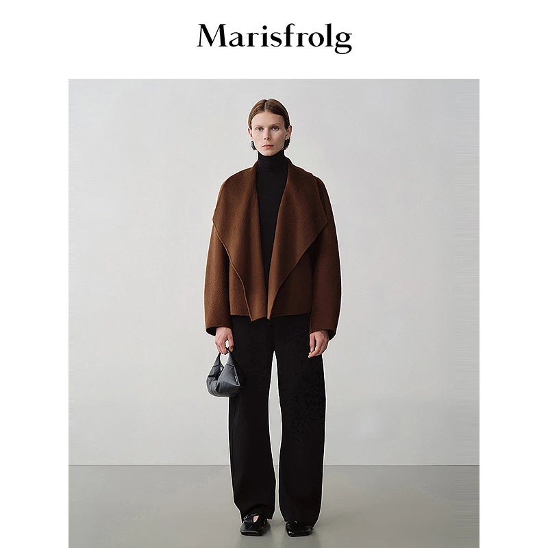 【艺术时装大衣】玛丝菲尔气质大翻领落肩短大衣外套ACEG4724D