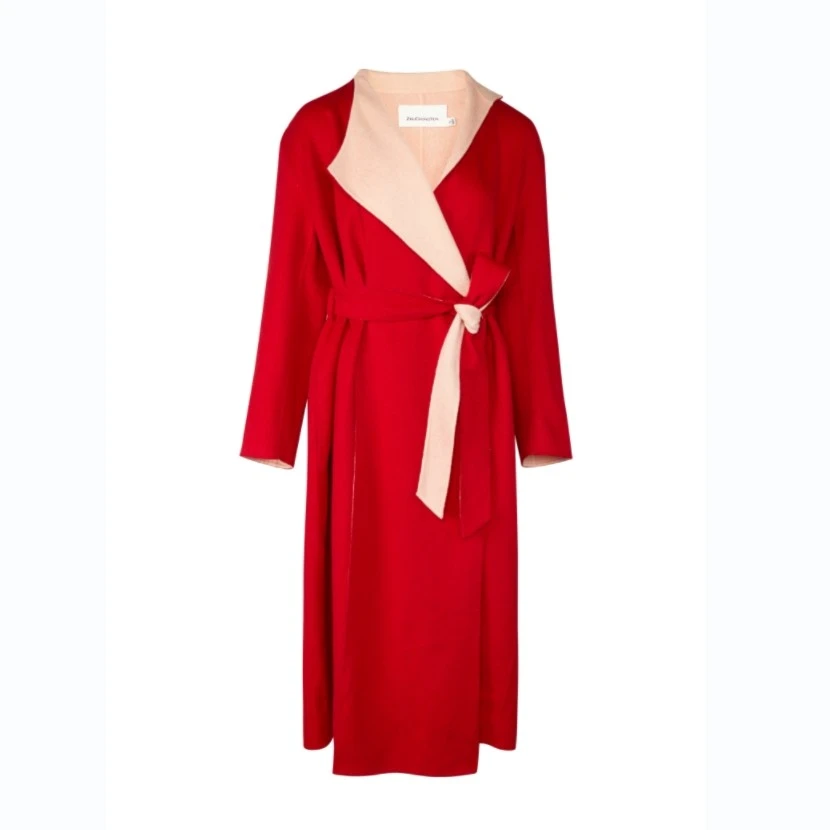 【米儿精选】【新年战袍】ZHUCHONGYUN气质针织时尚长款毛呢外套