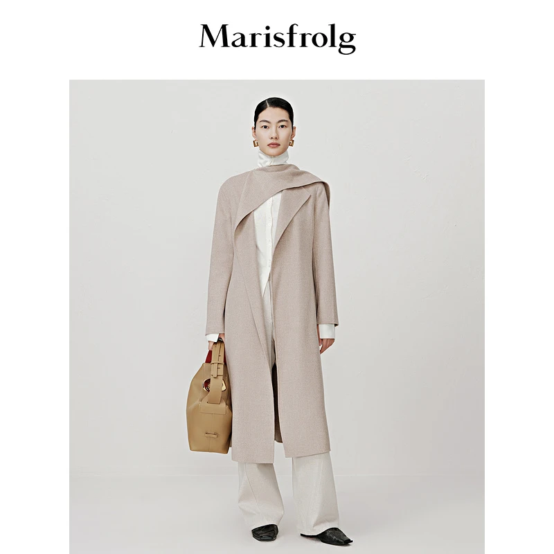 Marisfrolg玛丝菲尔女士气质休闲简约毛呢大衣A1CX3489D