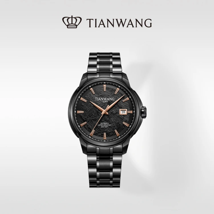 天王表征服者系列男士手表商场同款商务通勤自动机械国表黑盘钢带