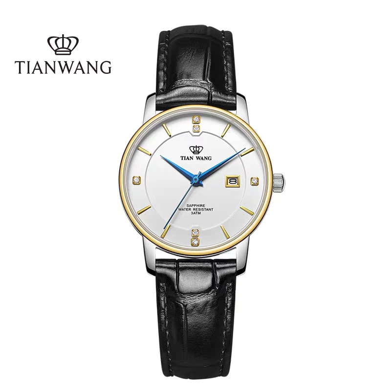 天王表雅仕系列女士手表商场同款商务通勤国表百搭石英白盘皮带